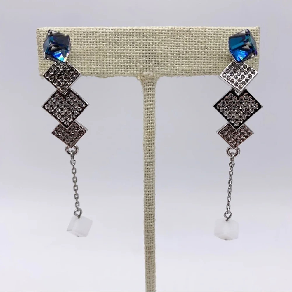Swarovski Crystal Pave Drop Convertible Earrings